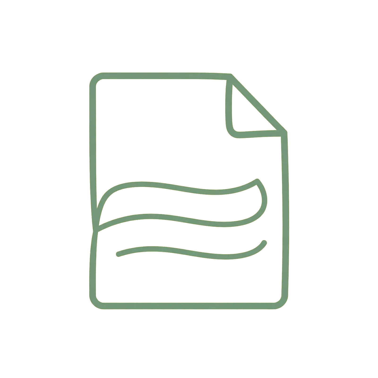 Single-line drawing of a document page